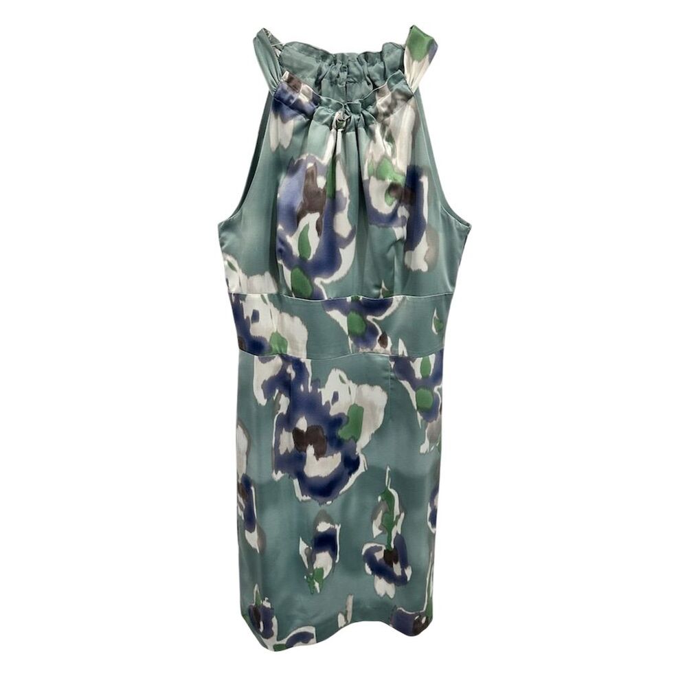 Ann Taylor Women's Standard‎ Size 8 Green Watercolor Floral Halter Midi Dress